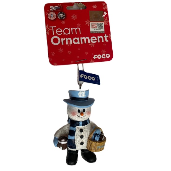 FOCO Football Snowman Ornament UNC - Picture 1 of 4